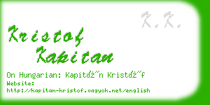 kristof kapitan business card